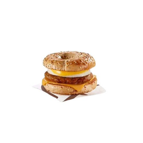 Sausage ‘N Egg Bagel with Everything Bagel